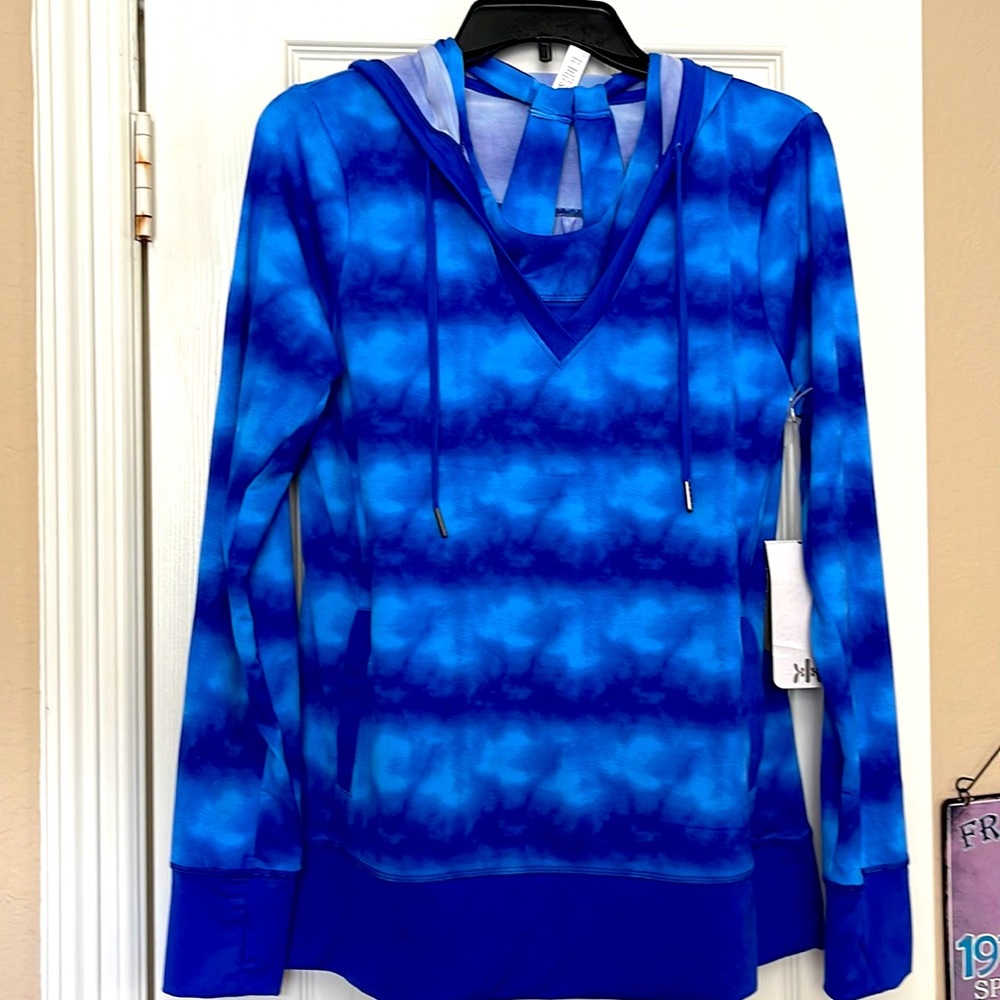 Tank top is Small and hoodie is M